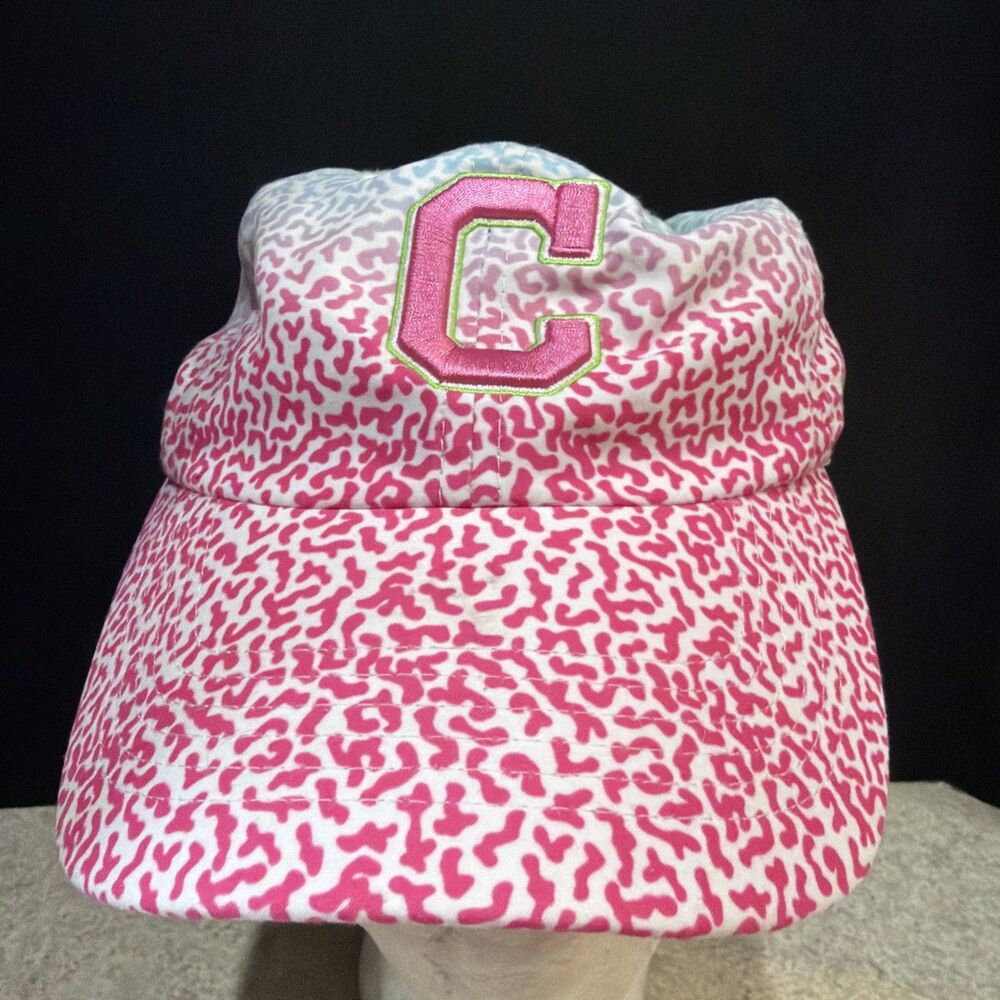 Cleveland Guardians  Cap Strap Back Pink Blue Cheetah MLB Baseball- youth